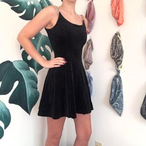 Betsey Johnson Black Velvet Mini Dress